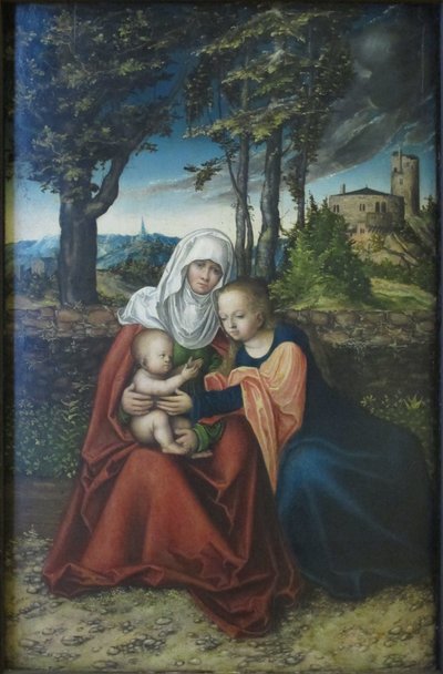 Alemán: Hl. Anna Selbdritt Virgen con el Niño y Santa Ana. de Lucas Cranach the Elder