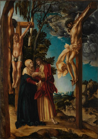 Alemán: Klage unter dem Kreuz The Lamentation of Christ / The Schleißheim Crucifixion de Lucas Cranach the Elder