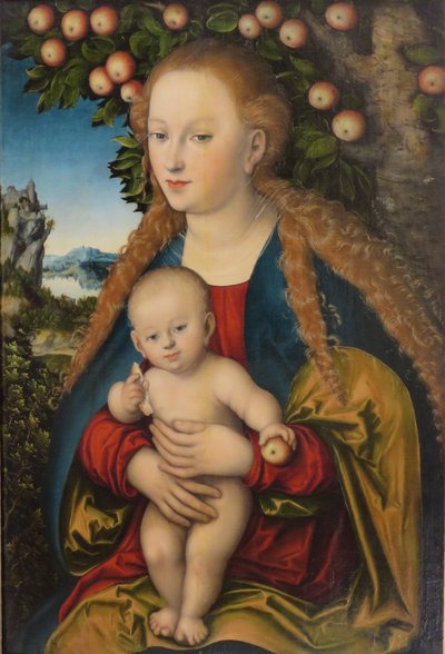 Alemán: Madonna und Kind unter dem Apfelbaum Madonna and Child under the Apple Tree / La Virgen y el Niño bajo un manzano de Lucas Cranach the Elder