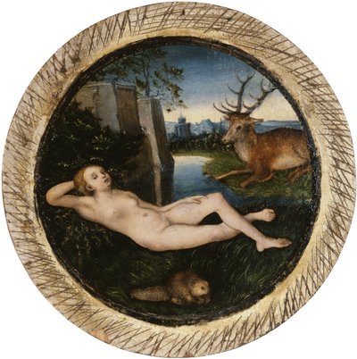 Alemán: Ninfa muelle en reposo Ninfa reclinada de Lucas Cranach the Elder