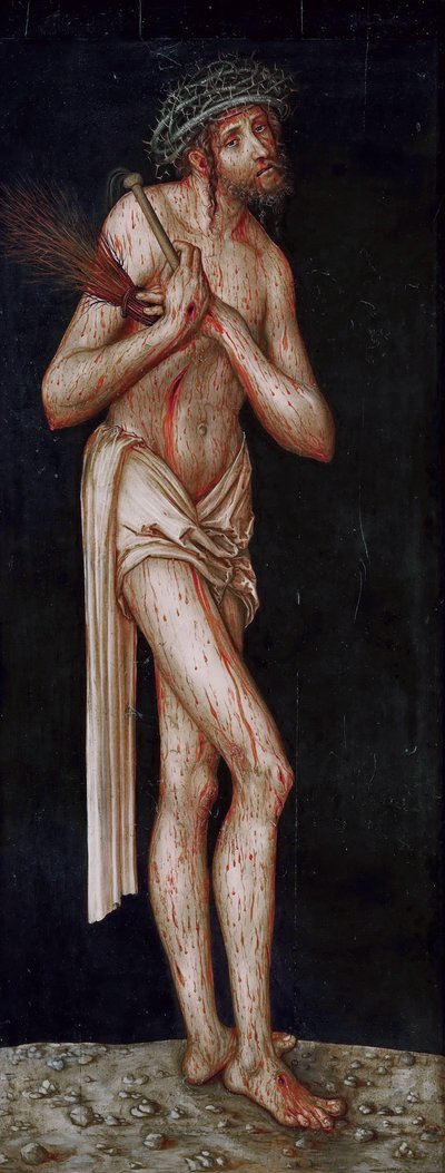 Alemán: Sündenfall: Adam Suffering Christ de Lucas Cranach the Elder