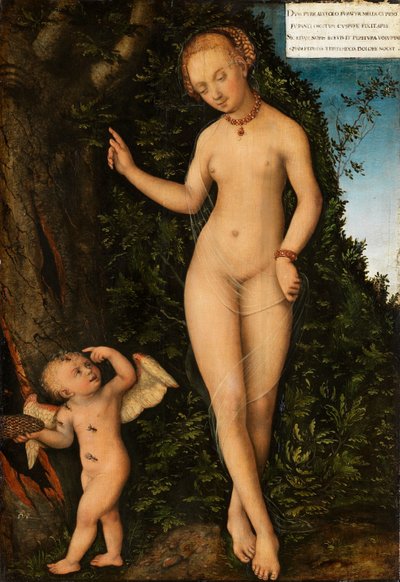 Alemán: Venus mit Amor als Honigdieb Venus con Cupido la ladrona de miel de Lucas Cranach the Elder