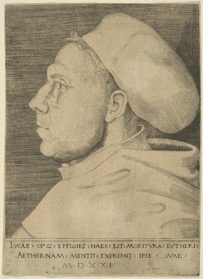 Lutero como fraile agustino, con cap de Lucas Cranach the Elder