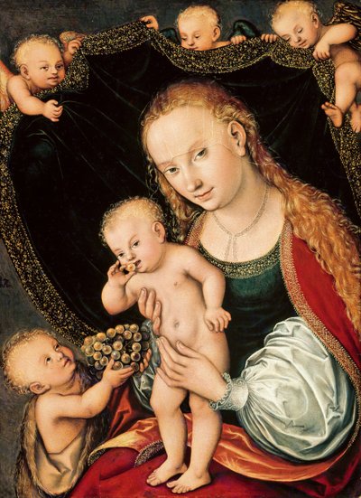 Madonna y el Niño con el Joven Juan el Bautista, después de 1537 de Lucas Cranach the Elder