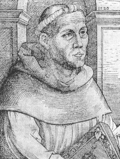 Martín Lutero como monje. de Lucas Cranach the Elder