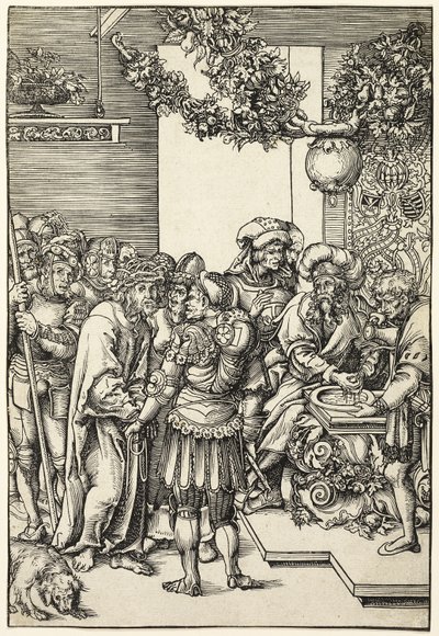 Pilatos lavándose las manos, de La Pasión de Lucas Cranach the Elder