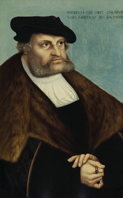 Retrato de Federico III, Elector de Sajonia 1463-1525 de Lucas Cranach the Elder
