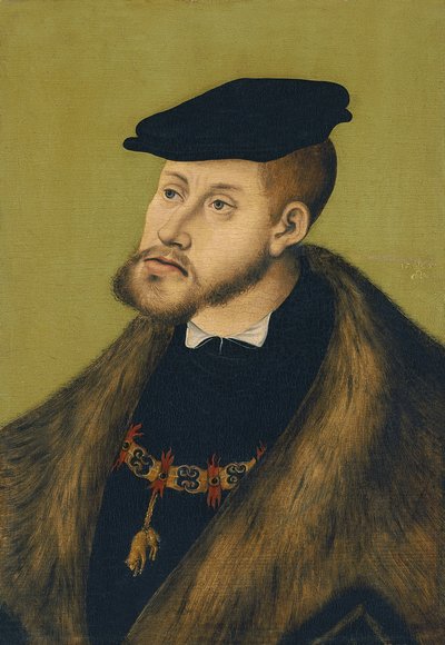 Retrato del Emperador Carlos V 1500-1558, 1533 de Lucas Cranach the Elder