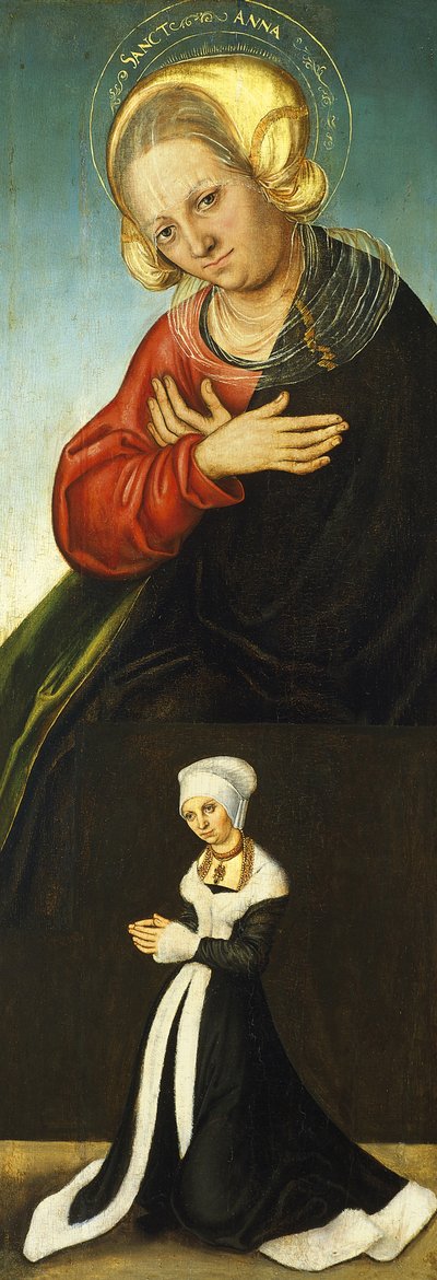 Santa Ana con la duquesa Bárbara de Sajonia como donante, ca. 1514 de Lucas Cranach the Elder