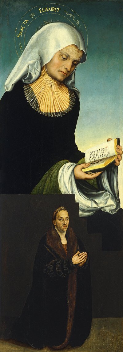 Santa Isabel con el Duque Jorge de Sajonia como donante, ca 1514 de Lucas Cranach the Elder