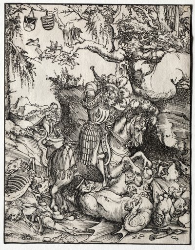 San Jorge matando al dragón, 1500s de Lucas Cranach the Elder