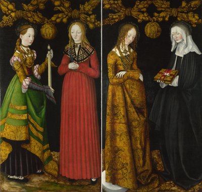 Los Santos Genoveva y Apolonia y los Santos Cristina y Otilia de Lucas Cranach the Elder
