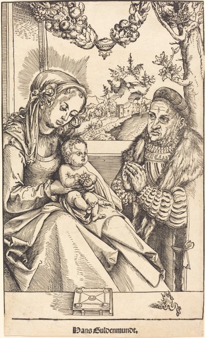 La Virgen y el Niño adorados por Federico el Sabio de Sajonia de Lucas Cranach the Elder