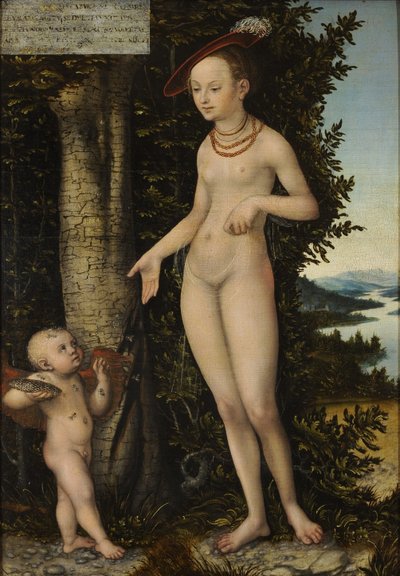 Venus con Cupido el ladrón de miel de Lucas Cranach the Elder