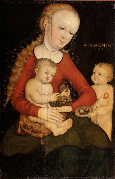 Virgen y niño con Juan el Bautista de niño de Lucas Cranach the Elder