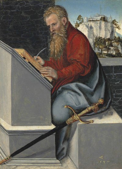 Alemán: Der heilige Paul San Pablo en su estudio de Lucas Cranach the Younger