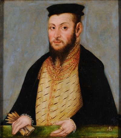 Polaco: Retrato de Zygmunta Augusta (1520-1572), króla Polski Segismundo II Augusto. de Lucas Cranach the Younger