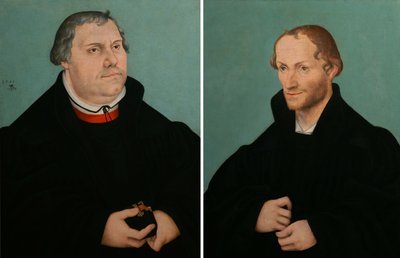 Retrato de Martín Lutero amp; Retrato de Philippe Melanchthon de Lucas Cranach the Younger