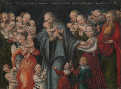 Alemán: Christus segnet die Kinder Christ Blessing the Children de Lucas Cranach the Younger and workshop