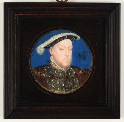Rey Enrique VIII en un jubón gris y abrigo de piel de Lucas Horenbout or Hornebault