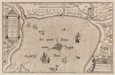Carta náutica del Golfo de Riga de Lucas Jansz. Waghenaer