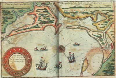 Costa de Prusia con todos los puertos y ríos desde Memel hasta Heel de Lucas Janszoon Waghenaer