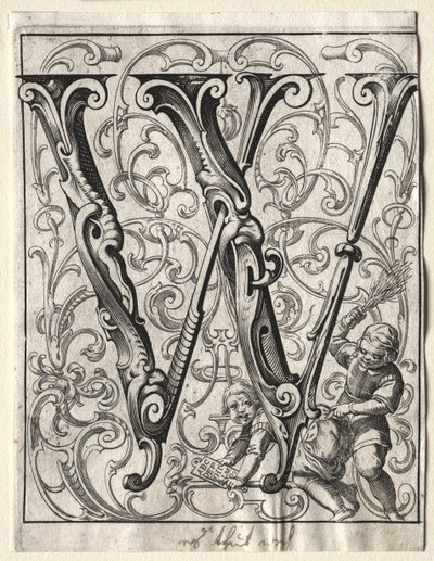 Nuevo folleto ABC: W, 1627 de Lucas Kilian