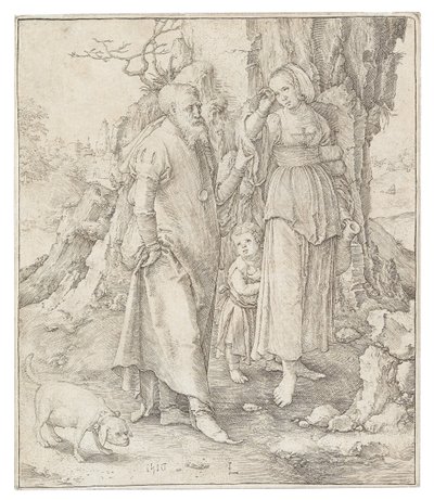 La repudiación de Agar, 1516 de Lucas Leyden van