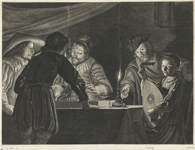 Jugadores de Tric-trac a la luz de las velas de Lucas Vorsterman (I)