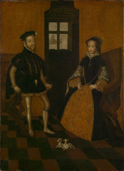 María I de Inglaterra y Felipe II de España (óleo sobre lienzo) de Lucas de (after) Heere