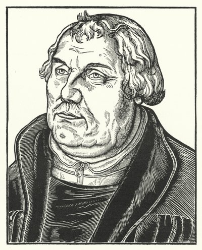 Retrato del reformador protestante alemán Martín Lutero en su vida posterior de Lucas the Elder (after) Cranach