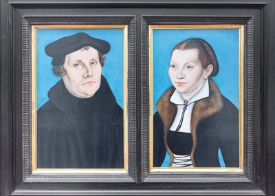 Retratos de Martín Lutero y su esposa Katharina von Bora de Lucas the Elder (workshop of) Cranach
