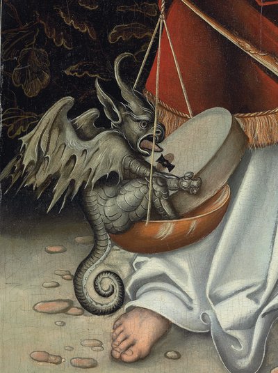 El Arcángel Miguel sosteniendo las Escalas de la Justicia (detalle) de Lucas the Elder (workshop of) Cranach