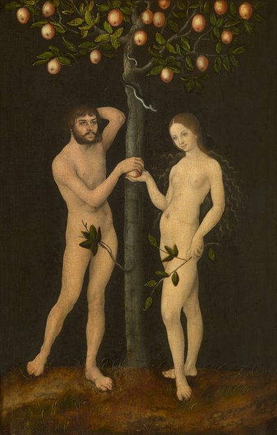 Adán y Eva (óleo sobre tabla) de Lucas the Elder Cranach