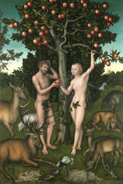 Adán y Eva de Lucas the Elder Cranach