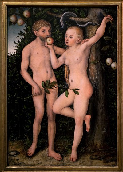 Adán y Eva de Lucas the Elder Cranach