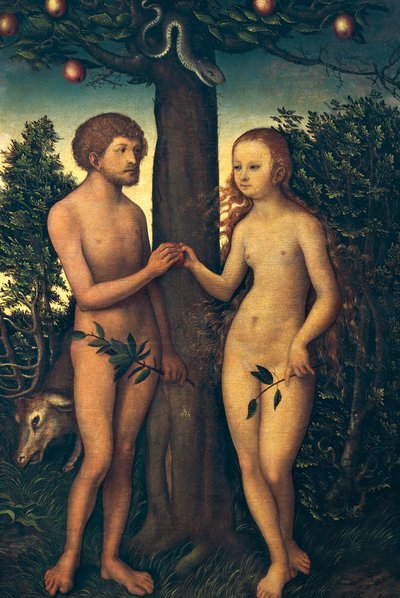 Adán y Eva de Lucas the Elder Cranach