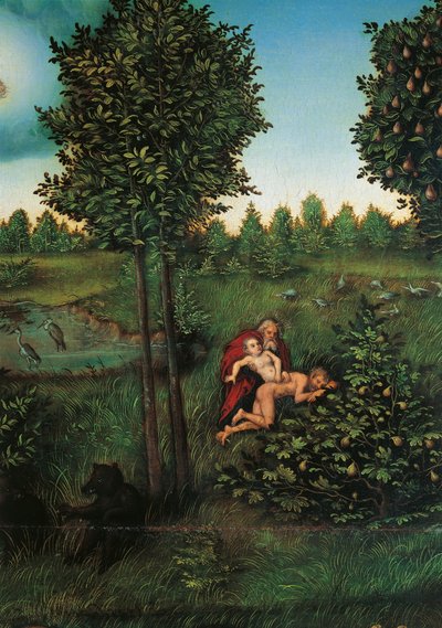 Detalle del Paraíso, c.1530 de Lucas the Elder Cranach