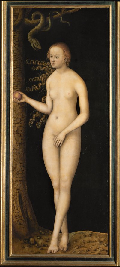 Eva. Parte exterior de las alas de un altar ... (óleo sobre madera) de Lucas the Elder Cranach