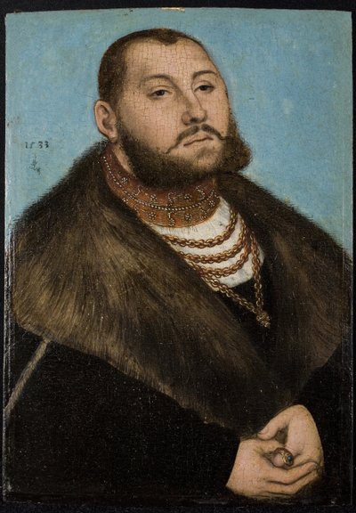Jean-Frederic (Jean Frederic) Ier de Saxe dit le Magnanime- John Frederick I, Elector of Saxony (1503-1554) - Cranach, Lucas, the Elder (1472-1553) - 1533 - Óleo sobre madera - 20x14 - Museo del Prado , madrid de Lucas the Elder Cranach