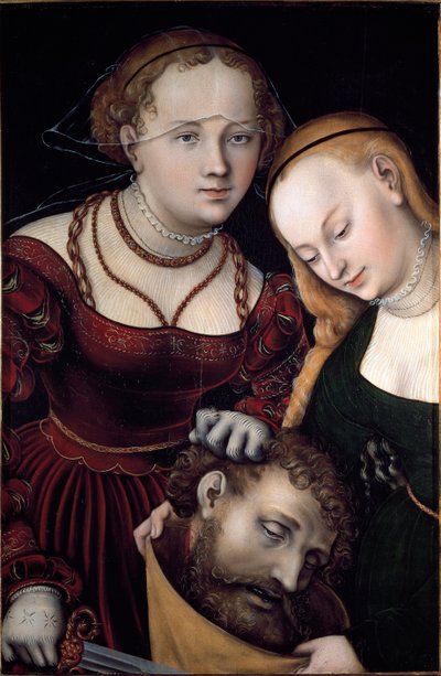 Judith con una sirvienta y la cabeza de Holofernes de Lucas the Elder Cranach