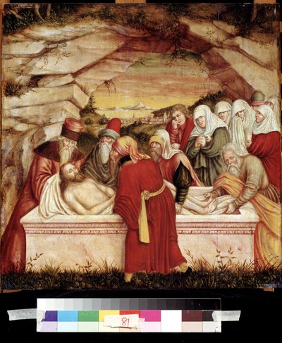 ""La mise au tombeau"" (El Entierro) Pintura sobre madera de Lucas Cranach el Viejo (1472-1553) Museo Pushkin del siglo XVI, Moscú de Lucas the Elder Cranach
