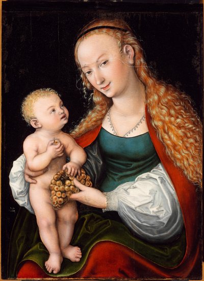 La Virgen y el Niño con un racimo de uvas de Lucas the Elder Cranach