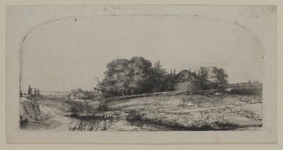 Paisaje con un granero de heno y un rebaño de ovejas de Lucas the Elder Cranach