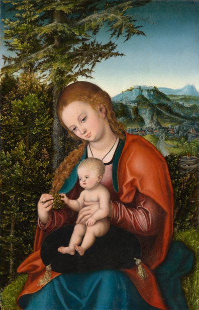 Madonna y Niño en un paisaje, c.1518 de Lucas the Elder Cranach