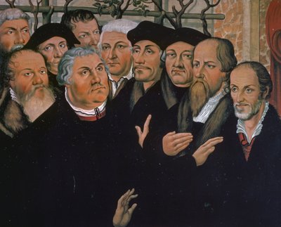 Martín Lutero con representantes de la Reforma Protestante (detalle) de Lucas the Elder Cranach