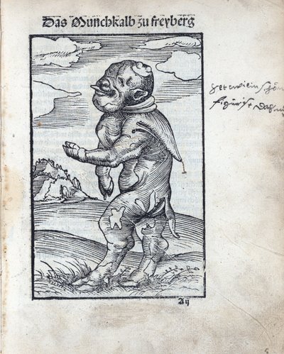 Monje Ternero de Freiberg (Das Mönchskalb zu Freiberg), por Cranach, Lucas, el Viejo (1472-1553). Xilografía de Lucas the Elder Cranach
