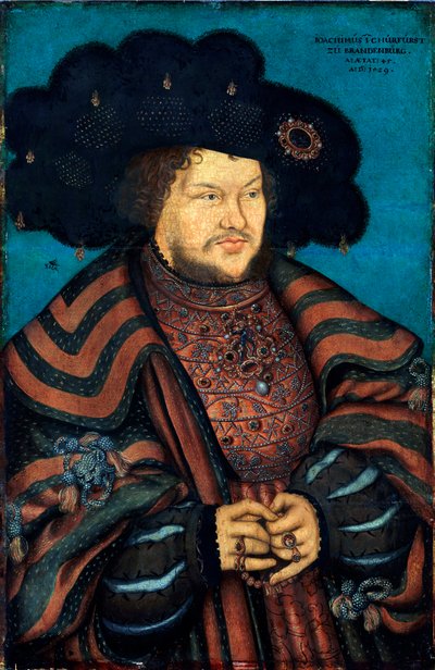 Retrato de Joachim I Nestor (1484-1535), Elector de Brandeburgo - Pintura de Lucas Cranach el Viejo (1472-1553) - 1529 - Staatsgalerie Aschaffenburg de Lucas the Elder Cranach