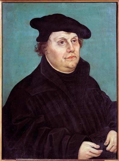 Retrato de Martín Lutero, reformador religioso alemán de Lucas the Elder Cranach