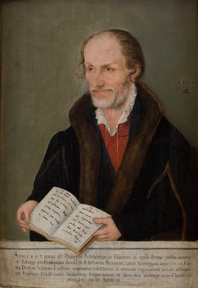 Retrato de Philip Melanchthon (1497-1560) (óleo sobre tabla) de Lucas the Elder Cranach